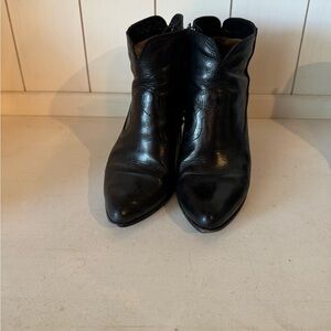 Frye black heeled booties